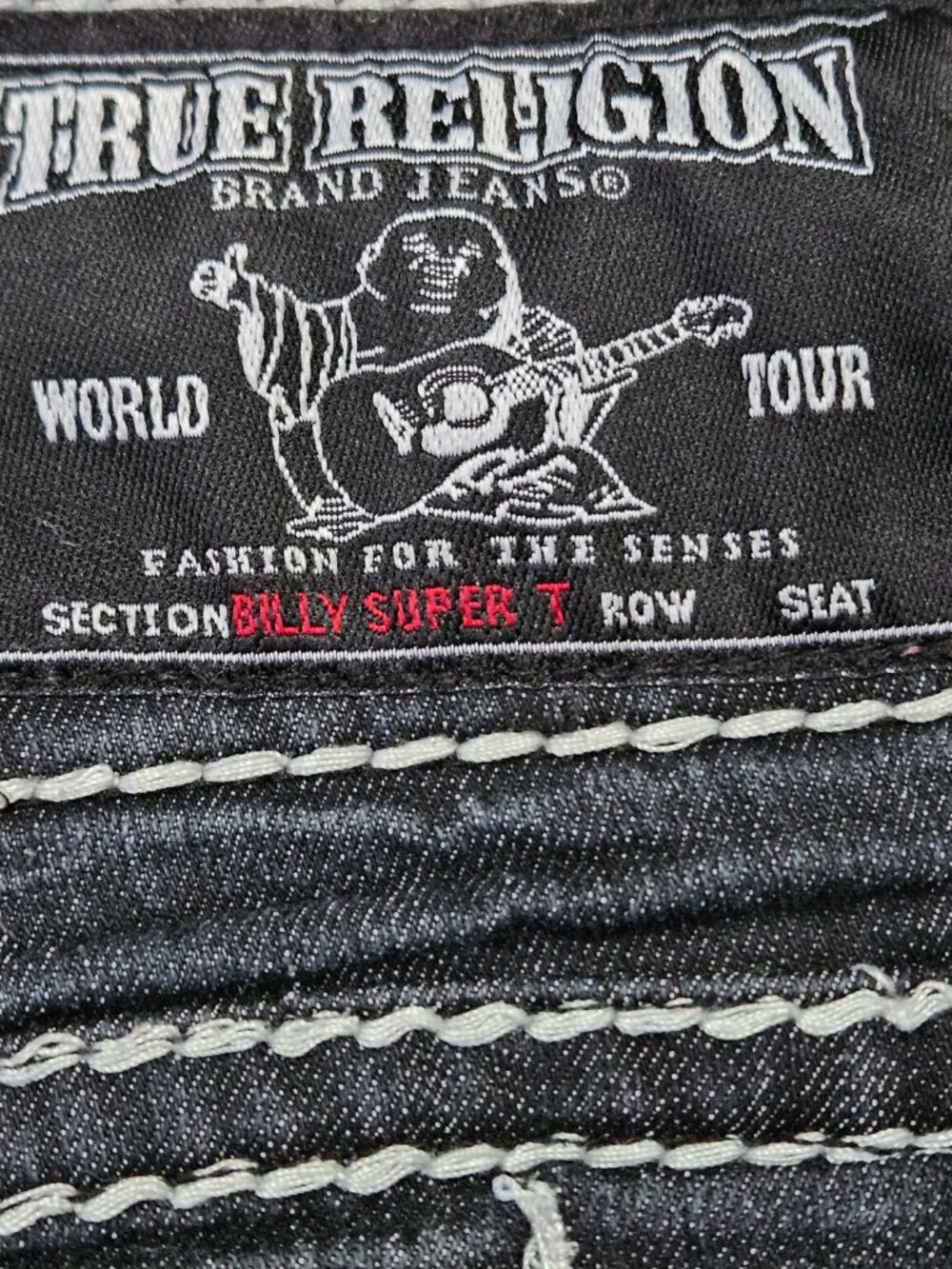 True Religion Billy Super T Jeans Made in USA Denim Signature Contrast Stitching - Picture 7 of 15